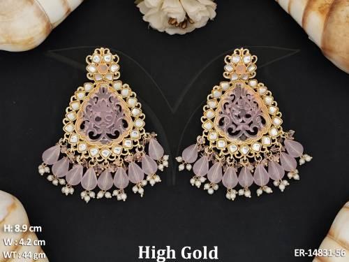 antique-jewellery-high-gold-polish-fancy-design-antique-long-earrings-