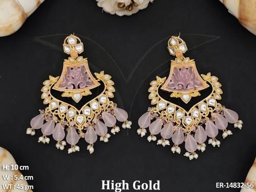 Antique Jewellery High Gold Polish New Designer Fancy Wear Antique Earrings 