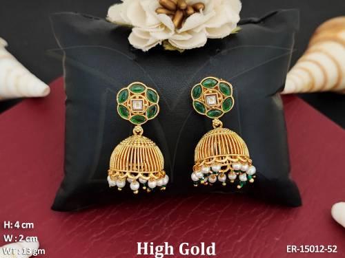 antique-jewellery-designer-high-gold-polish-clustered-pearl-earrings-