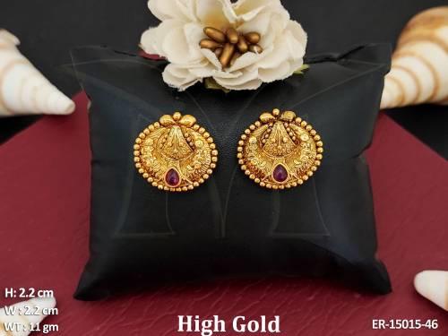 Antique Jewellery Fancy High Gold Polish Full Stone Fancy Style Earrings  