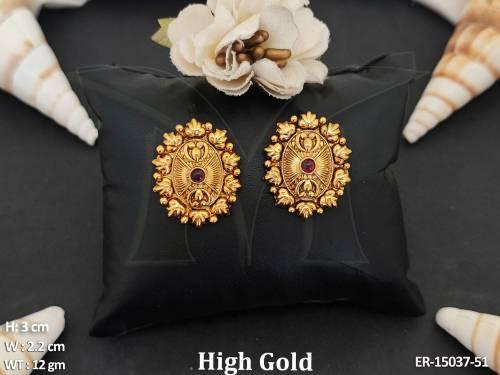 Antique Jewellery High Gold Polish Fancy Designer Party Wear Earrings  