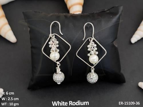 antique-jewellery-beautiful-designer-white-rodium-polish-fancy-style-earrings-