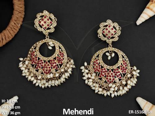 antique-jewellery-designer-full-stone-mehendi-polish-fancy-style-earrings-