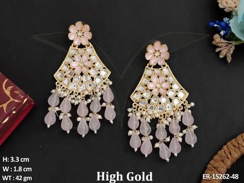 antique-jewellery-designer-high-gold-polish-clustered-pearl-party-wear-earrings-