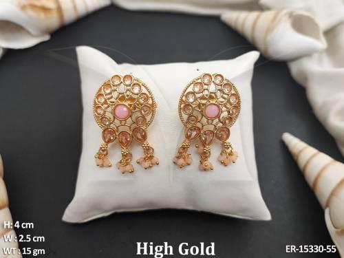 antique-jewellery-design-high-gold-polish-clustered-pearl-earrings-