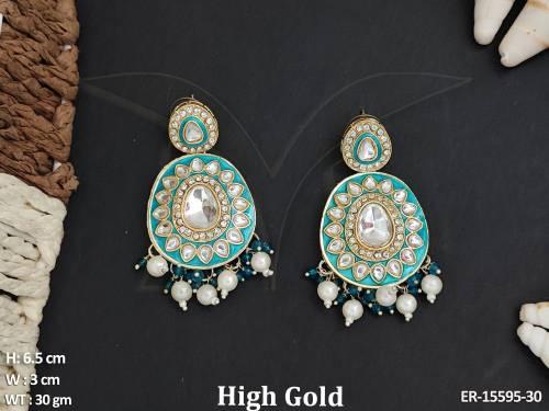 antique-high-gold-polish-clustered-pearl-fancy-style-earrings-
