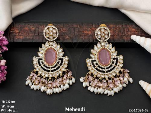Antique Design   Mehendi Polish Fancy Style Earrings  