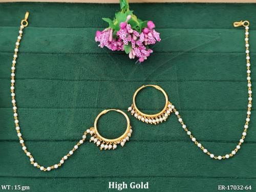 Antique Designer High Gold Polish Fancy Earrings   
