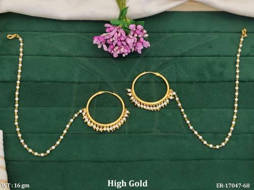 Antique  High Gold Polish Design Party Wear Earrings   