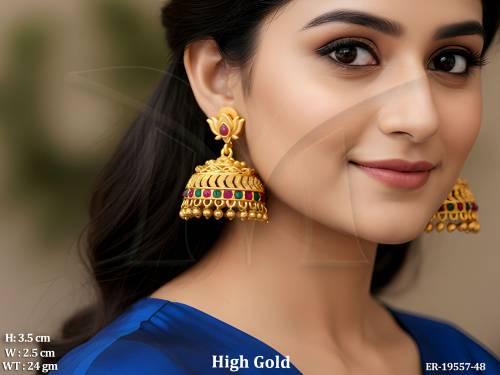 Traditional Antique Jhumka Earrings for Wedding Wear