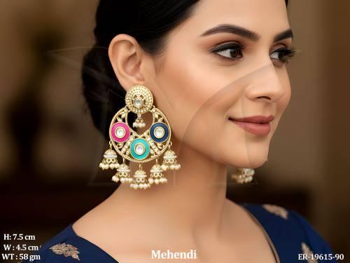 Fancy Antique Designer Chandbali Jhumka Earrings