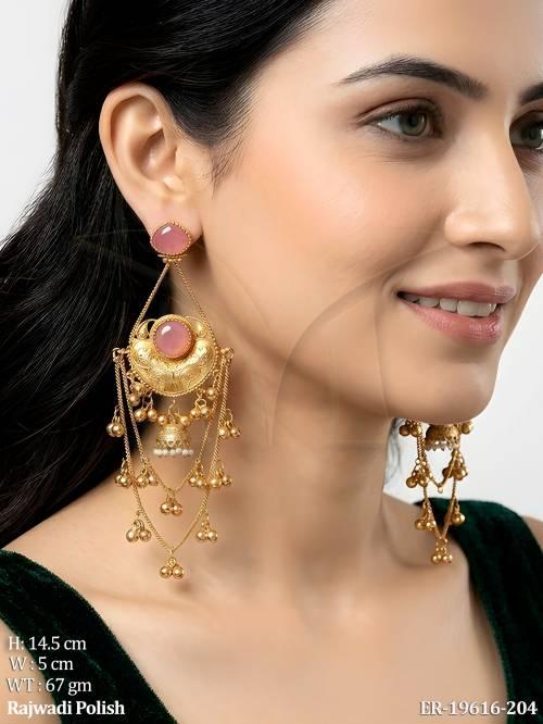 Designer Antique Hanging Jhumka Earrings for Women