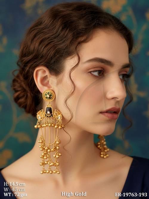 Traditional Full Stone Ghungroo Antique Earrings