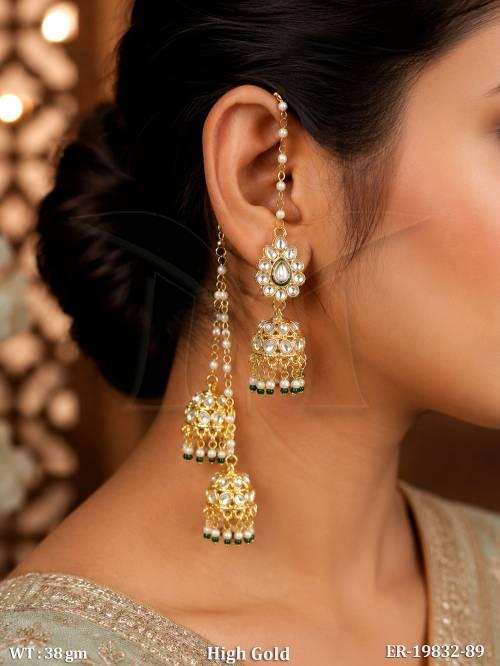 traditional-kundan-pearl-chain-jhumka-earrings