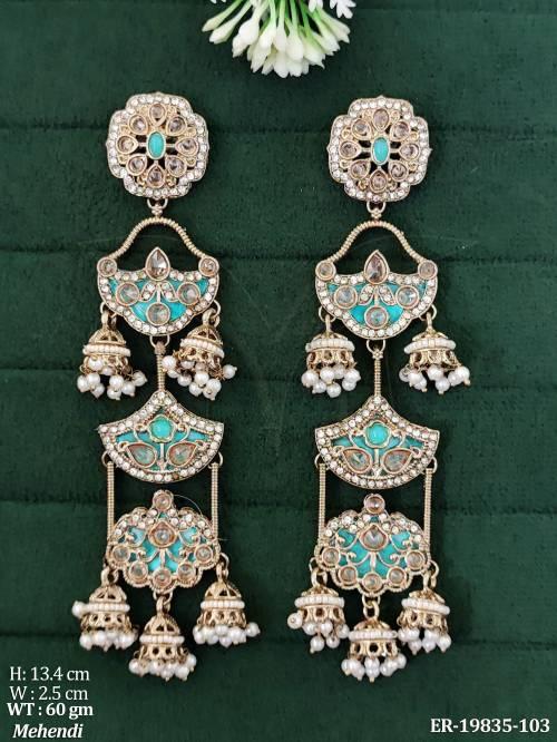 Traditional Antique Pearl Jhumka Party Wear Earrings