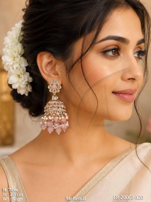 Beautiful Mehandi Finish Jhumka Earrings for Festive Wear