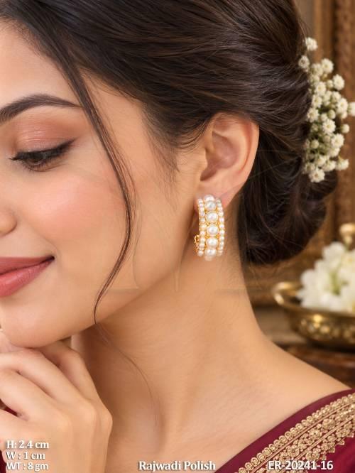 Elegant Rajwadi Polish Designer Earrings