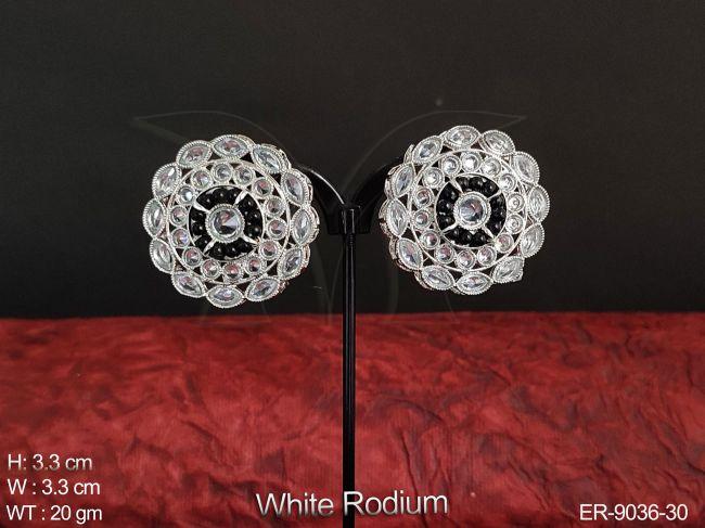 Beautiful Party wear Designer Full White Stones Fancy Style Earring / Studs / Tops