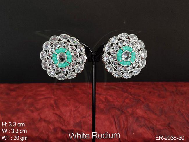Beautiful Party wear Designer Full White Stones Fancy Style Earring / Studs / Tops — ER-9036-30