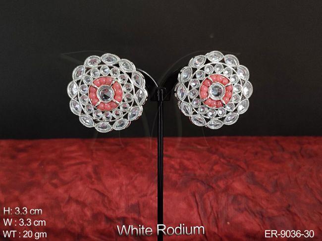 Beautiful Party wear Designer Full White Stones Fancy Style Earring / Studs / Tops — ER-9036-30