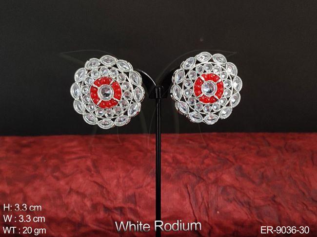 Beautiful Party wear Designer Full White Stones Fancy Style Earring / Studs / Tops — ER-9036-30