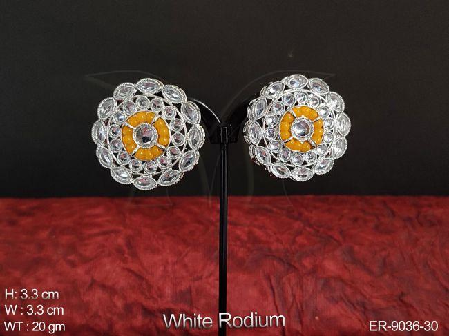 Beautiful Party wear Designer Full White Stones Fancy Style Earring / Studs / Tops — ER-9036-30
