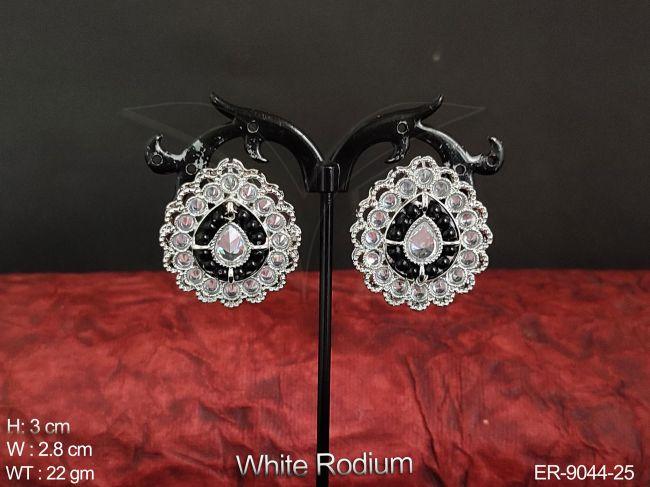 Beautiful Full Antique White Stones Party wear Earring  / Studs / Tops