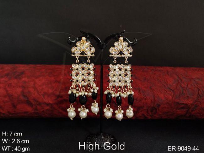 High Gold polish Beautiful Fancy Style Party wear Long Earring