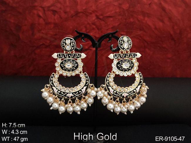 designer fancy style clustered pearl party wear beautiful earring
