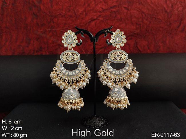 Beautiful Clustered Pearl Designer Long Party wear Jhumka Earring — ER-9117-63