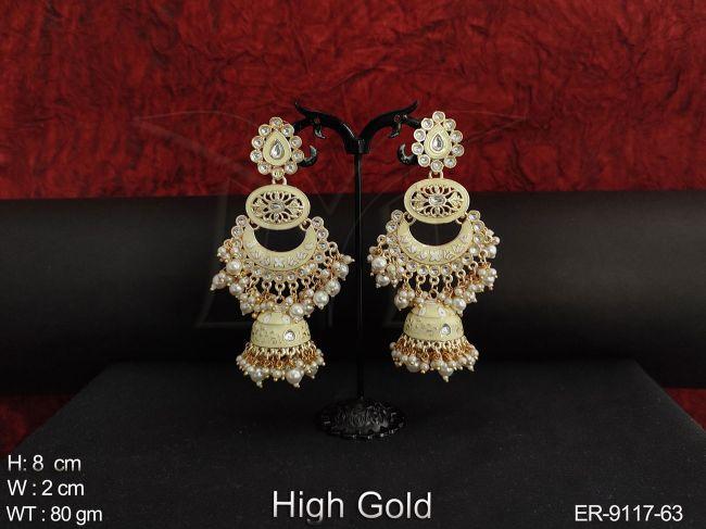 Beautiful Clustered Pearl Designer Long Party wear Jhumka Earring — ER-9117-63
