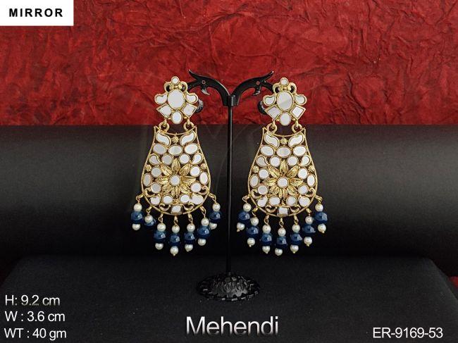 Mirror Design Party wear fancy Style Beautiful Long Earring
