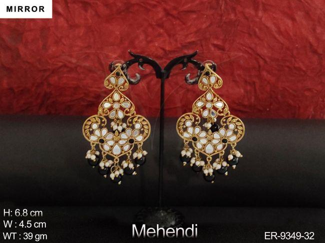 Beautiful Design Party wear Long Fancy Style Mirror Earring