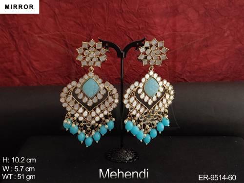 Beautiful Fancy Design Party wear Designer Mirror Earring