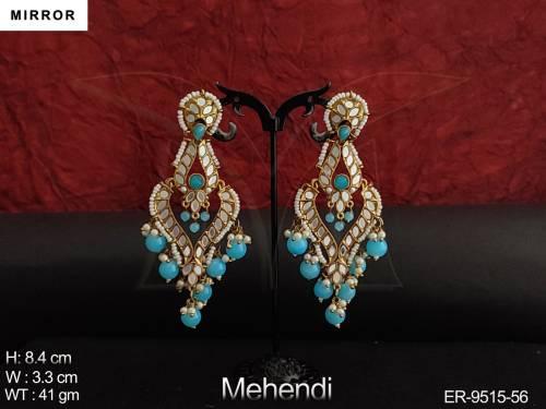 Beautiful Party wear Designer Fancy Design long Mirror  Earring