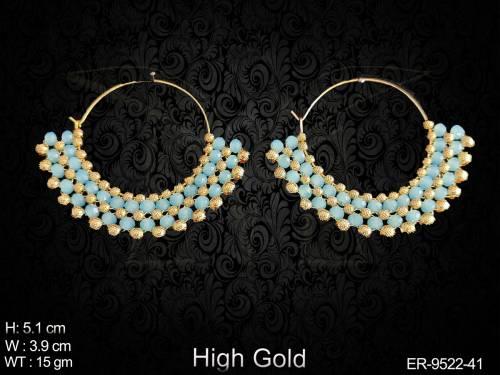 Designer High Gold Polish Party wear Fancy Earring  