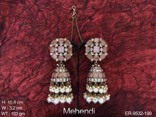Designer Fancy Design Full Antique Stones Clustered Pearl Party wear Beautiful Earring