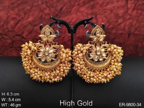 beautiful-fancy-design-golden-clustered-pearl-party-wear-earring