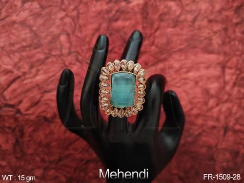 Mehendi Polish Designer Antique Fancy Style Party wear Antique Jewellery Finger Ring 