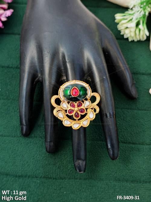 Beautiful High Gold Polish  Fancy Style Finger Ringer  