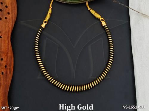 Designer High Gold Polish Fancy Design Party Wear Necklace set   