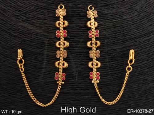Beautiful Design High Gold Polish Party wear Fancy Style Antique Kaan Chain Earring