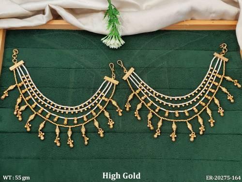 Traditional Three Layer Designer Kaan Earrings