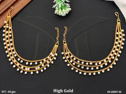 Elegant Pearl Chain Kaan Chian Earrings