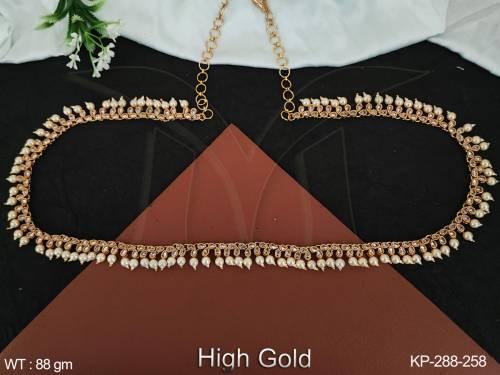 High Gold Clustered Pearl Desginer Fancy Style Antique Desing Antique Kamarpatta (Hip Belt)