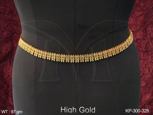 High Gold Polish Fancy Design Style Party wear Beautiful antique Jewlleery Antique Kamaarpatta (Hip Belt) — KP-300-328