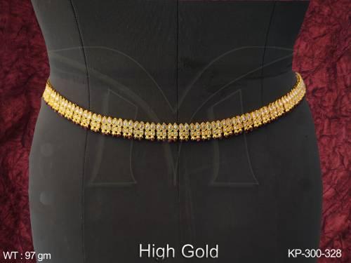 High Gold Polish Fancy Design Style Party wear Beautiful antique Jewlleery Antique Kamaarpatta (Hip Belt) — KP-300-328