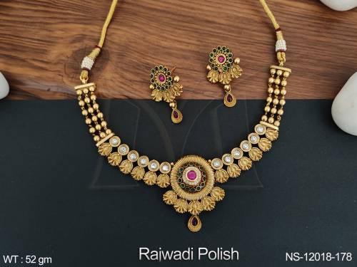 designer-fancy-style-party-wear-rajwadi-polish-antique-jewellery-antique-short-necklace-set-