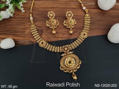rajwadi-polish-fancy-desing-party-wear-antique-jewellery-antique-short-necklace-set