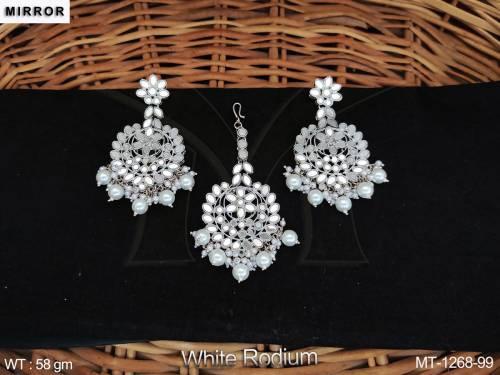beautiful-antique-jewellery-designer-white-rodium-maang-tikka-earrings-